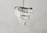 Waverly 12 Light Crystal Pendant Brushed Black Chrome